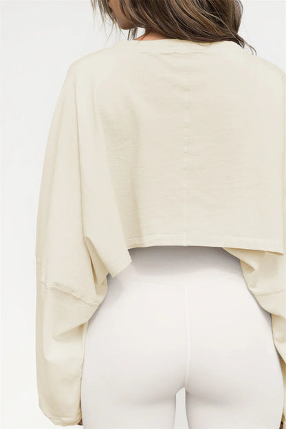 Comfy Dropped Shoulders Oversized Crop Sweater