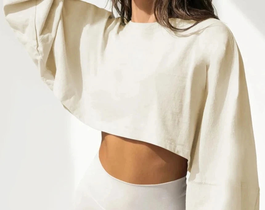 Comfy Dropped Shoulders Oversized Crop Sweater