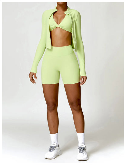 Athena Fitted V Shaped Zipper Jacket