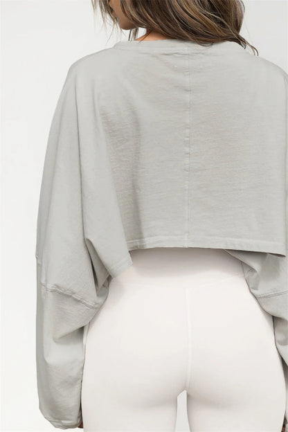 Comfy Dropped Shoulders Oversized Crop Sweater