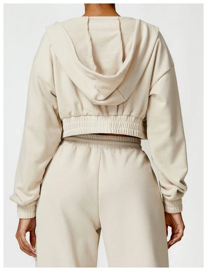 Comfy Cropped Long Sleeve Hoodie