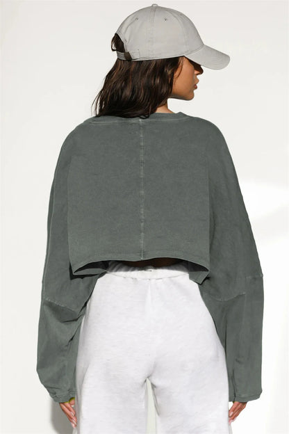 Comfy Dropped Shoulders Oversized Crop Sweater
