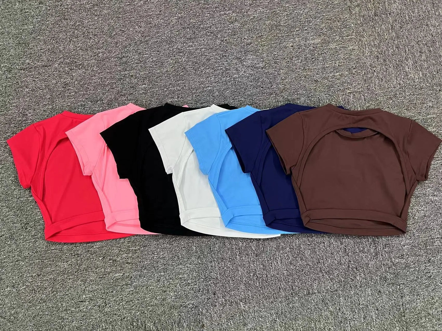 Athena Open Back 2/3 Sleeve Crop Shirt