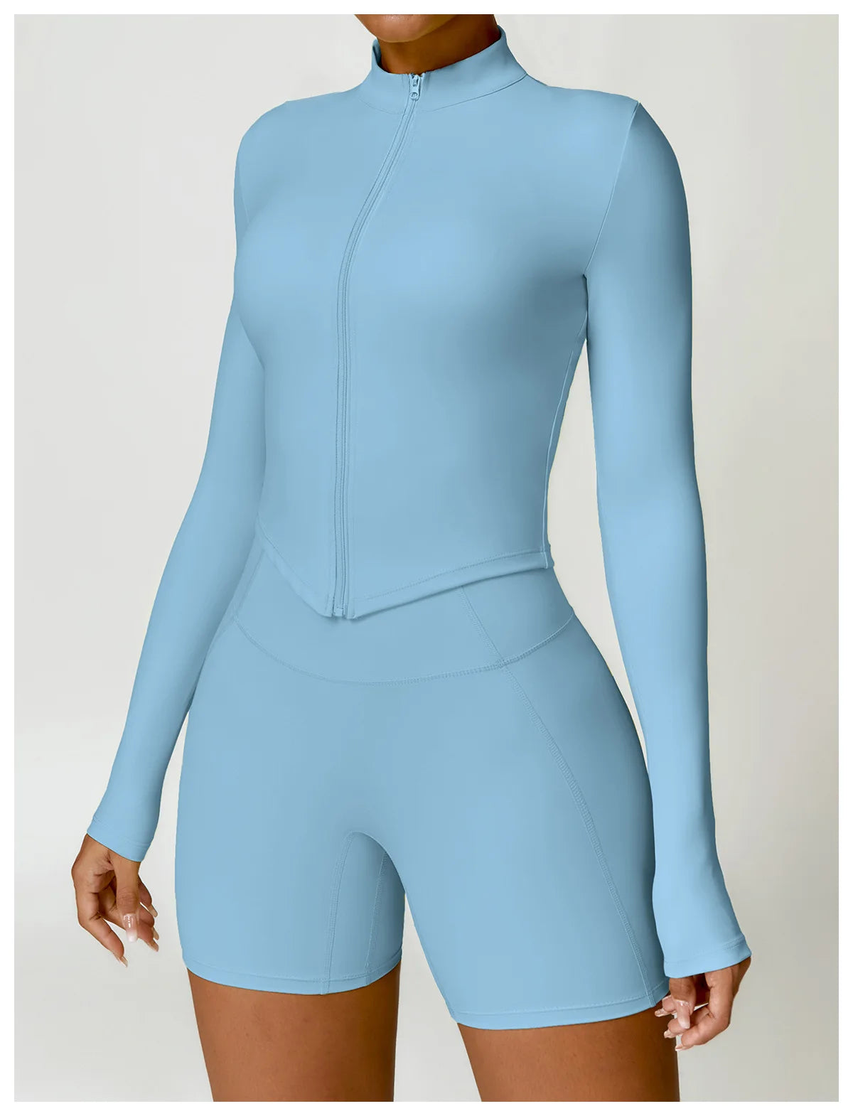 Athena Fitted V Shaped Zipper Jacket