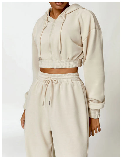 Comfy Cropped Long Sleeve Hoodie
