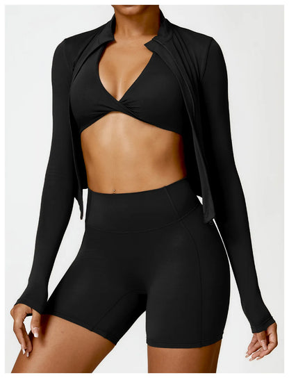 Athena Fitted V Shaped Zipper Jacket