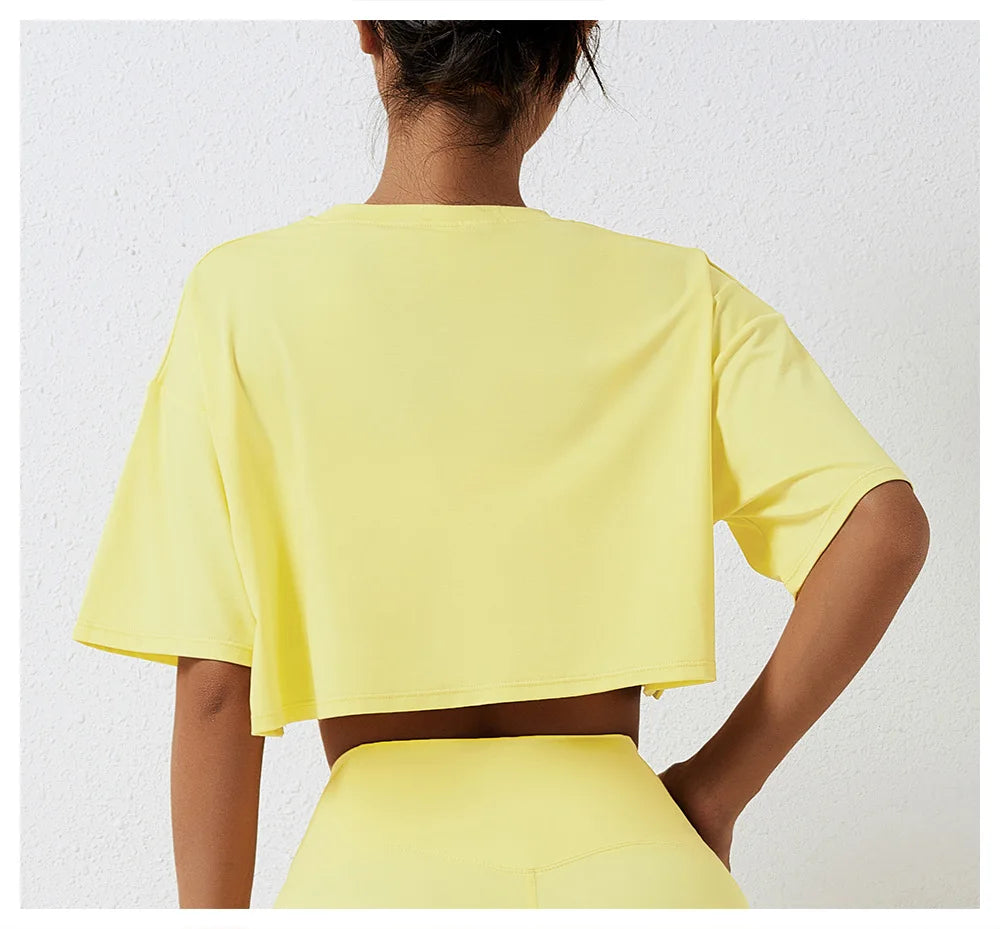 Comfy Dropped Shoulders Oversized Crop Shirt