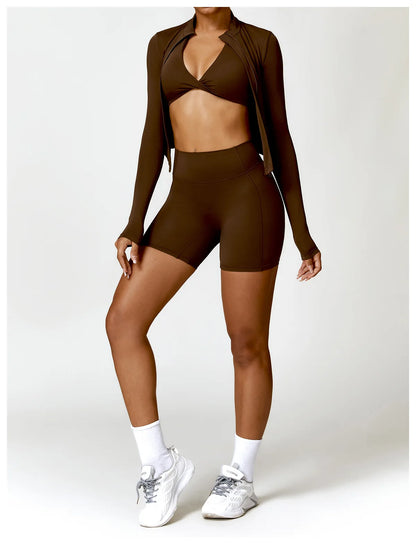Athena Fitted V Shaped Zipper Jacket