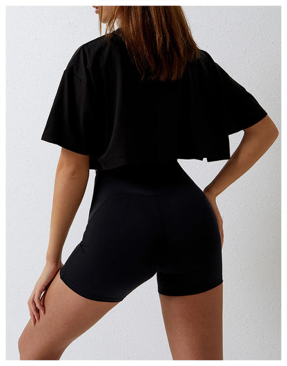 Comfy Dropped Shoulders Oversized Crop Shirt