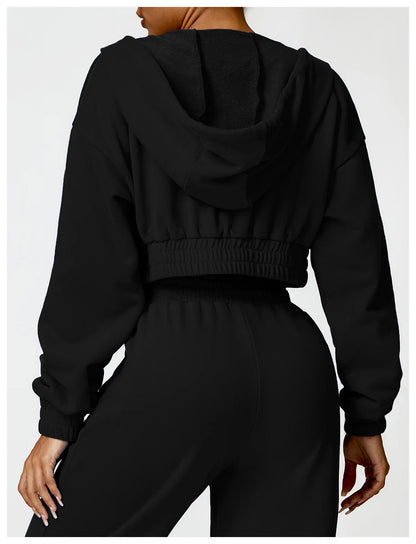 Comfy Cropped Long Sleeve Hoodie