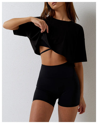Comfy Dropped Shoulders Oversized Crop Shirt