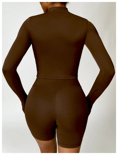 Athena Fitted V Shaped Zipper Jacket