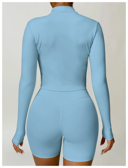 Athena Fitted V Shaped Zipper Jacket