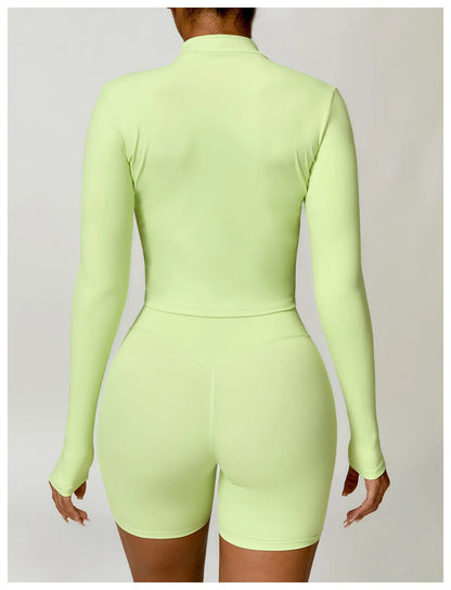 Athena Fitted V Shaped Zipper Jacket