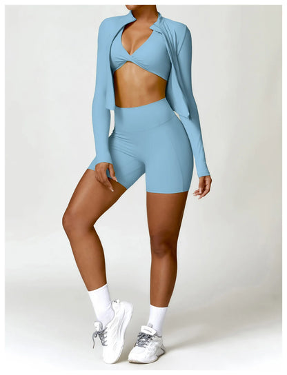 Athena Fitted V Shaped Zipper Jacket