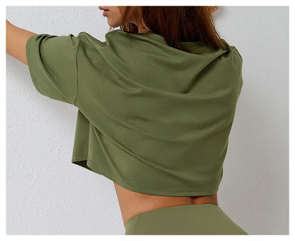 Comfy Dropped Shoulders Oversized Crop Shirt