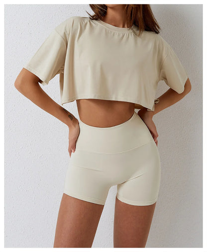 Comfy Dropped Shoulders Oversized Crop Shirt