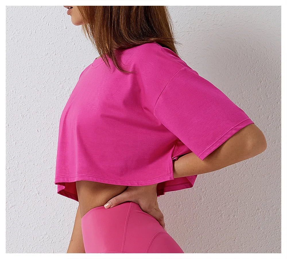 Comfy Dropped Shoulders Oversized Crop Shirt