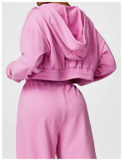 Comfy Cropped Long Sleeve Hoodie